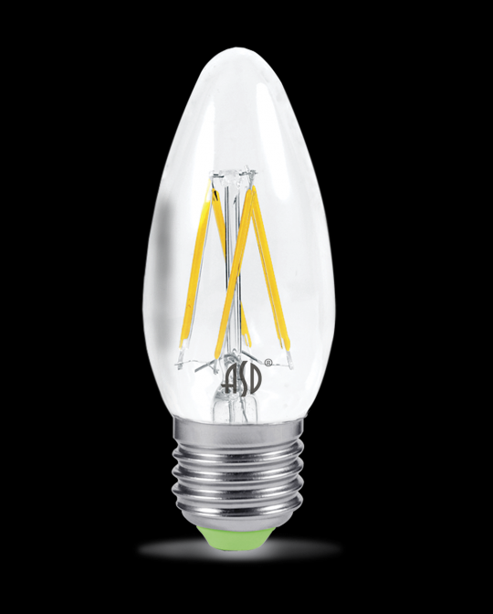 Лампа сд LED-СВЕЧА-PRM 5Вт 230В Е27 4000К 450Лм прозрачная ASD 