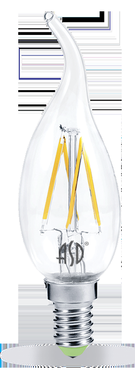 Лампа сд LED-СВЕЧА НА ВЕТРУ-PRM 5Вт 230В Е14 4000К 450Лм прозрачная ASD