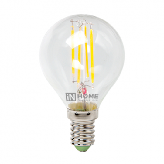 Лампа светодиодная LED-ШАР-deco 7Вт 230В Е27 4000К 810Лм прозрачная IN HOME