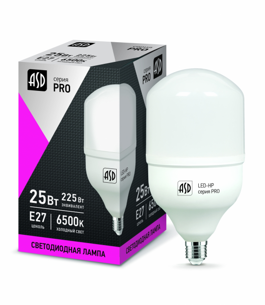 Лампа светодиодная LED-HP-PRO 25Вт 230В E27 4000К 2250Лм ASD