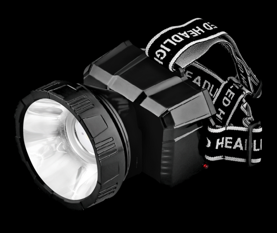 Фонарь налобный аккумуляторный HLA 08B LED 150Lm 9ч 2 режима, з/у 230В ЧЕРНЫЙ IN HOME
