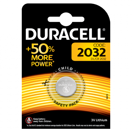 Батарейка Duracell CR2032 Lithium в блистере 3В