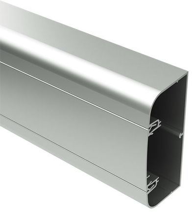 Алюминиевый кабель-канал 90х50 мм (с 1 крышкой), цвет серебристый металлик