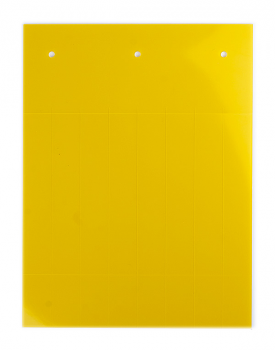 Табличка полужесткая 67x15мм. Клейкое основание. ПВХ-0,5. Желтая