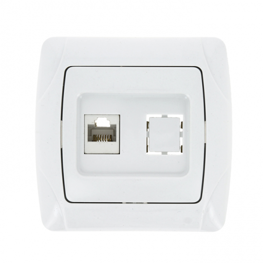 Розетка RJ-45 1-мест. бел. Мадрид EKF PROxima