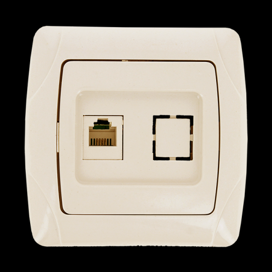 Розетка RJ-45 1-мест. беж. Мадрид EKF PROxima