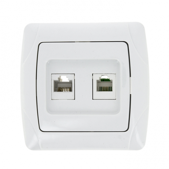 Розетка RJ-45+Phone бел. Мадрид EKF PROxima