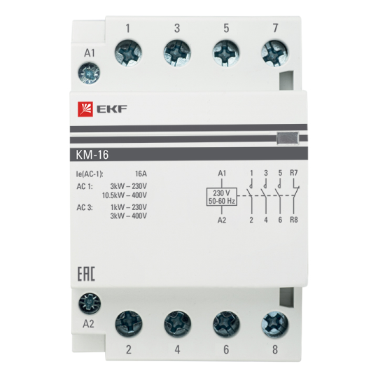 Контактор модульный КМ 16А 2NО+2NC (3 мод.) EKF PROxima