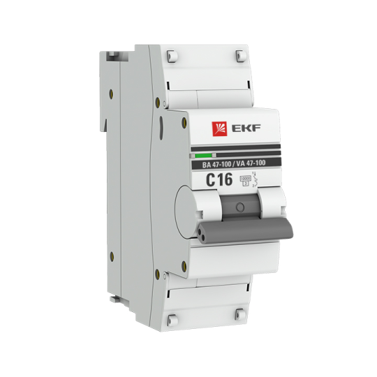 Автоматический выключатель 1P 16А (C) 10kA ВА 47-100M без теплового расцепителя EKF PROxima