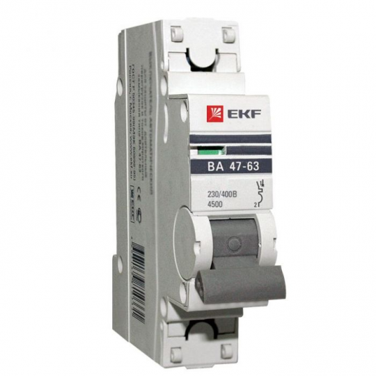Автоматический выключатель 1P 25А (В) 4,5kA ВА 47-63 EKF PROxima