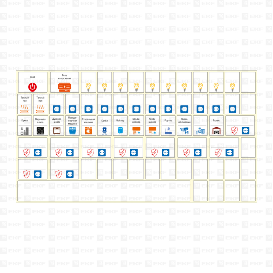 Комплект модульных наклеек большой с инд. ШК (164х299) EKF PROxima