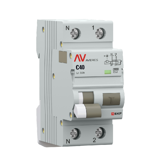 Дифференциальный автомат DVA-10 1P+N 40А (C) 300мА (AC) 10кА EKF AVERES