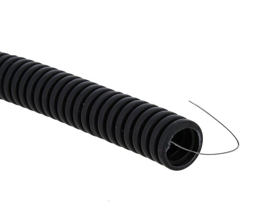 Труба гофр. ПВХ с протяжкой d16 мм (100 м) черная EKF-Plast