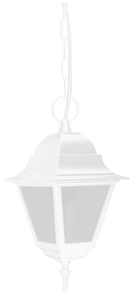 Светильник садово-парковый Feron 4105/PL4105 четырехгранный на цепочке 60W E27 230V, белый