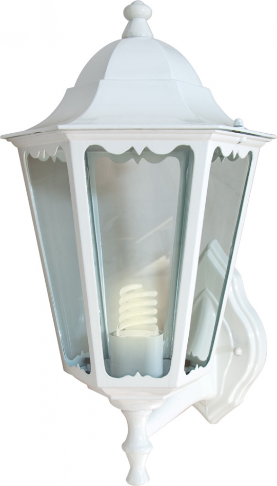 Светильник садово-парковый Feron 6101/PL6101 шестигранный на стену вверх 60W E27 230V, белый