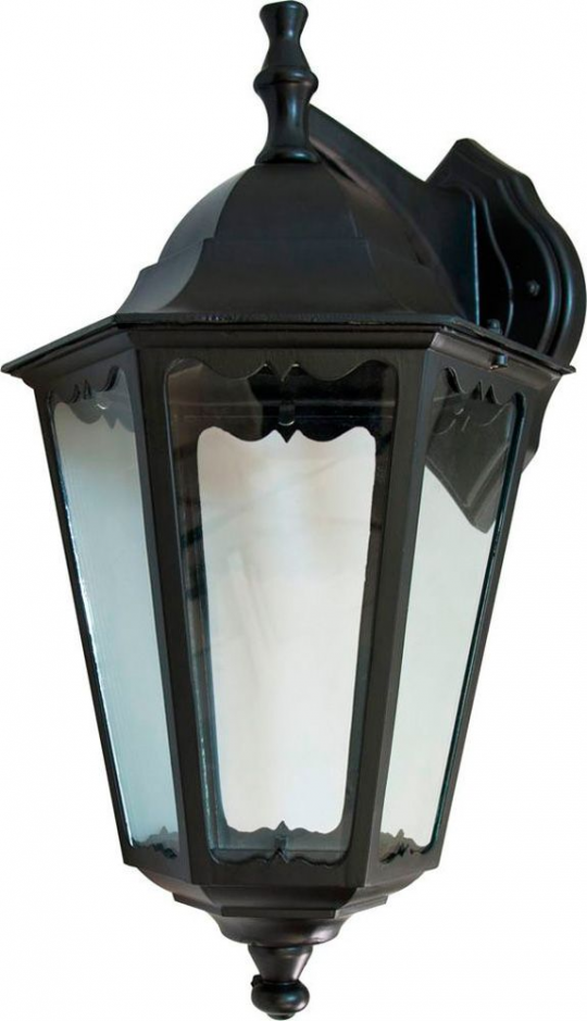 Светильник садово-парковый Feron 6202/PL6202  шестигранный на стену вниз 100W E27 230V, черный