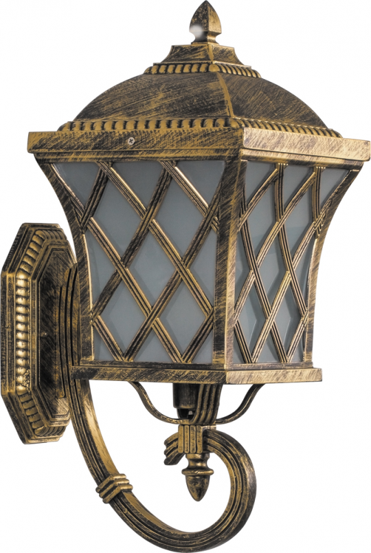 Светильник садово-парковый Feron PL4061 четырехгранный на стену вверх 100W E27 230V, черное золото