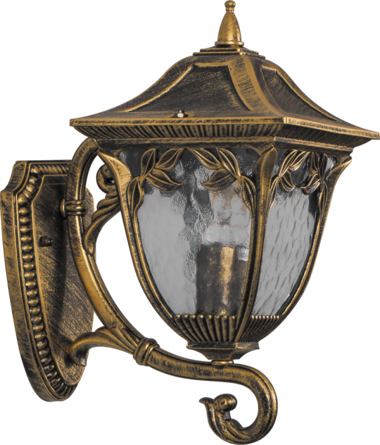 Светильник садово-парковый Feron PL4071 четырехгранный на стену вверх 60W E27 230V, черное золото