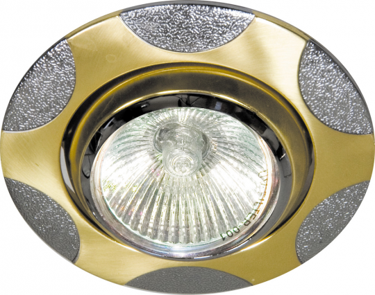Светильник потолочный, MR16 G5.3 матовое золото-хром, 156-MR16