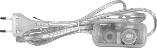 Сетевой шнур с диммером 230V 2м,  прозрачный, DM103-200W