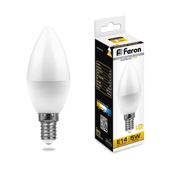 Лампа светодиодная Feron LB-72 Свеча E14 5W 2700K