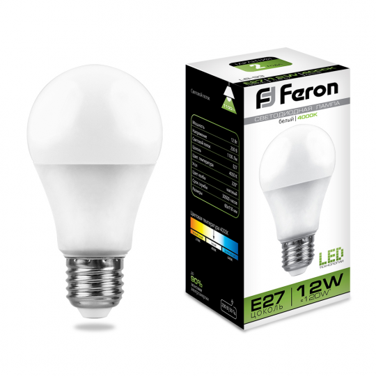 Лампа светодиодная Feron LB-93 Шар E27 12W 4000K