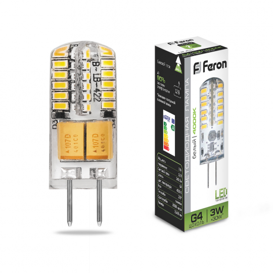 Лампа светодиодная Feron LB-422 G4 3W 12V  4000K