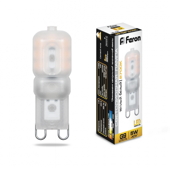 Лампа светодиодная Feron LB-430 G9 5W 2700K