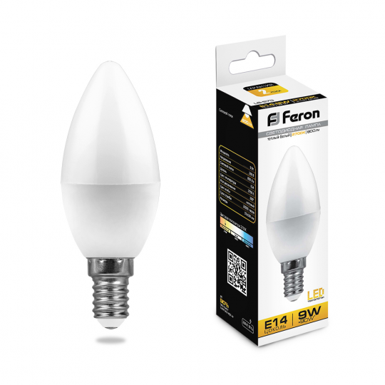 Лампа светодиодная Feron LB-570 Свеча E14 9W 2700K