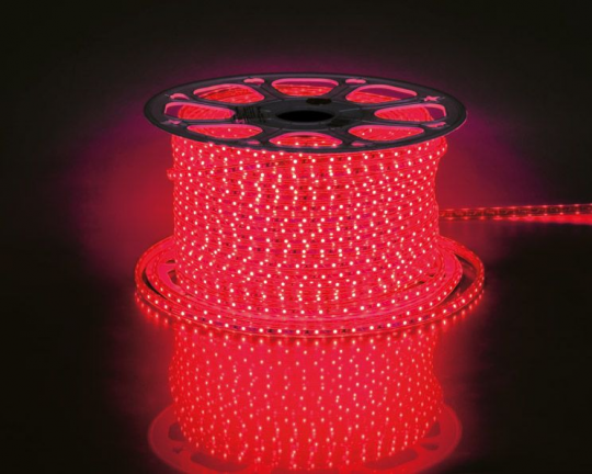 Cветодиодная LED лента Feron LS704, 60SMD(2835)/м 4.4Вт/м  100м 220V IP65. красный
