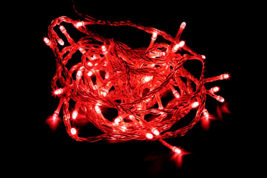 Светодиодная гирлянда Feron CL03 линейная 4м +1.4м 230V красный c питанием от сети