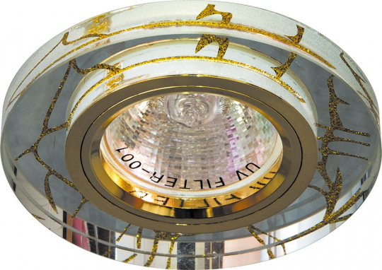 Светильник потолочный, MR16 G5.3 прозрачный-золото, золото, 8049-2