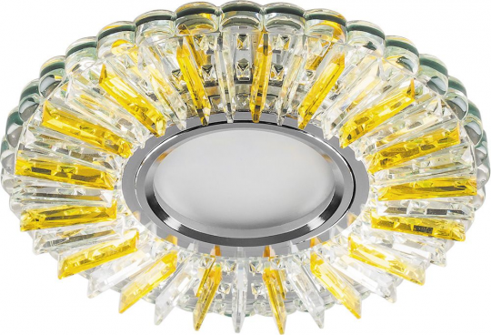 Светильник встраиваемый с белой LED подсветкой Feron CD900 потолочный MR16 G5.3 прозрачный-желтый