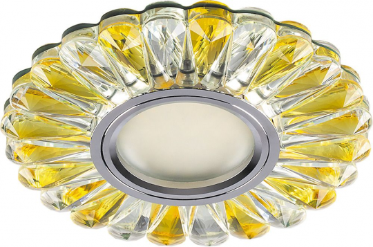 Светильник встраиваемый с белой LED подсветкой Feron CD901 потолочный MR16 G5.3 прозрачный-желтый