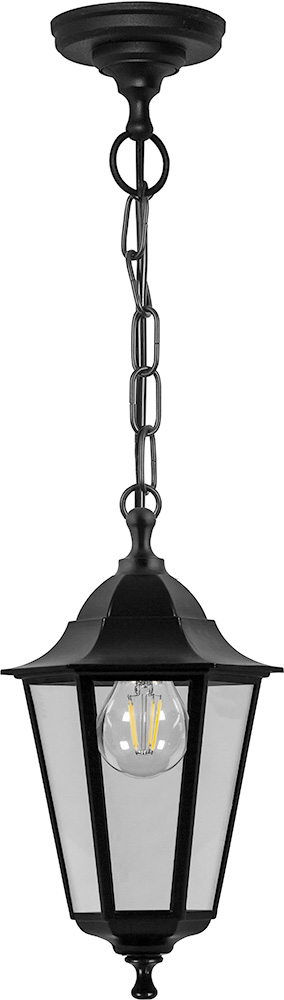 Светильник садово-парковый Feron НСУ 06-60-001 подвесной, 6-ти гранник 60W E27 230V, черный