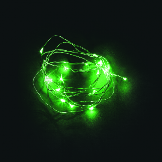 Светодиодная гирлянда Feron CL570 линейная Роса, зеленый, 2м + 0.5м, с питанием от батареек, прозрачный шнур