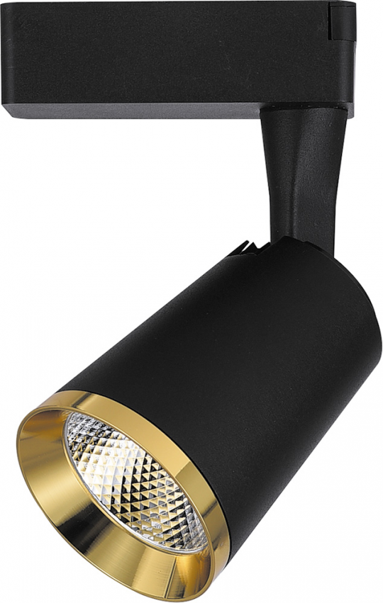 Светодиодный светильник Feron AL111 трековый однофазный на шинопровод 12W 4000K, 35 градусов, черный с золотой рамкой