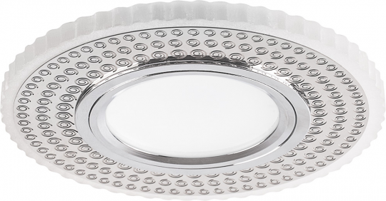 Светильник встраиваемый с белой LED подсветкой Feron CD957 потолочный MR16 G5.3 белый матовый, хром