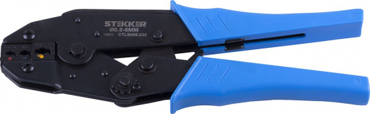 Кримпер STEKKER CTLS006-230 для обжима гильз и наконечников 0,5-6мм2, красный