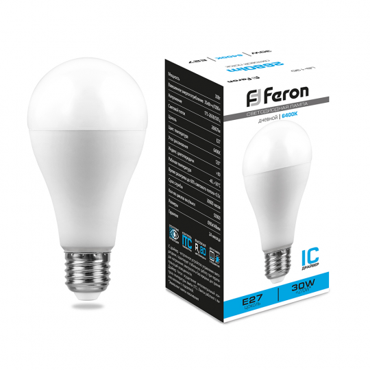 Лампа светодиодная Feron LB-130 Шар E27 30W 6400K