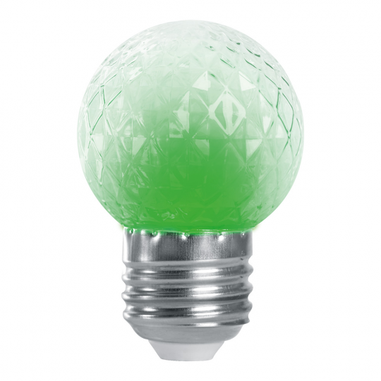 Лампа-строб Feron LB-377 Шарик прозрачный E27 1W 230V зеленый