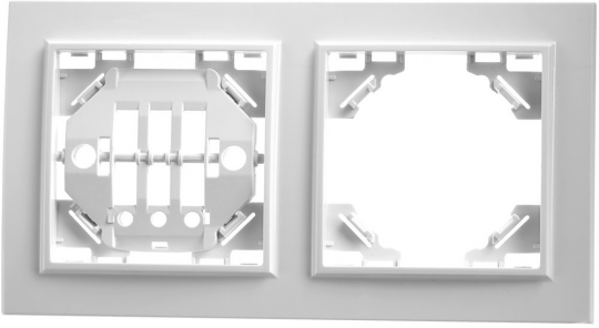 Рамка 2-местная горизонтальная STEKKER, PFR00-9002-01, серия Эрна, белый