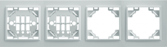 Рамка 4-местная горизонтальная STEKKER, PPFR00-9004-01, серия Эрна, белый