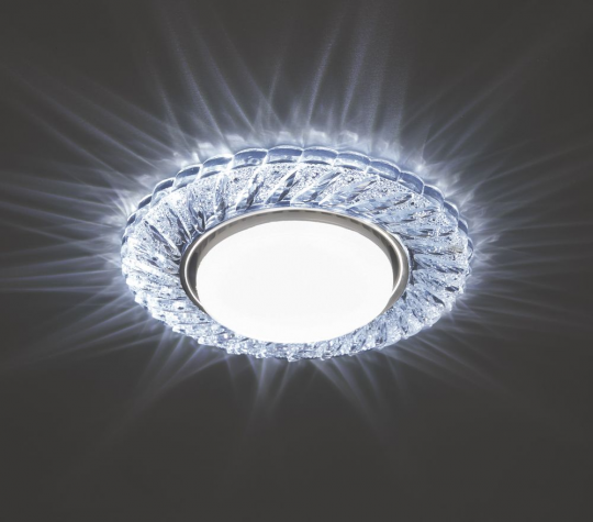 Светильник встраиваемый с белой LED подсветкой Feron CD4021 потолочный GX53 без лампы прозрачный