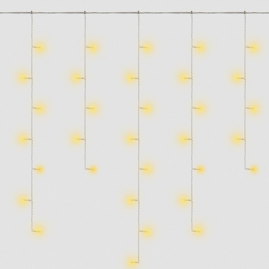 Светодиодная гирлянда Feron CL24 занавес 3*3м  + 3м желтый статичная, c питанием от сети 230V, прозрачный шнур