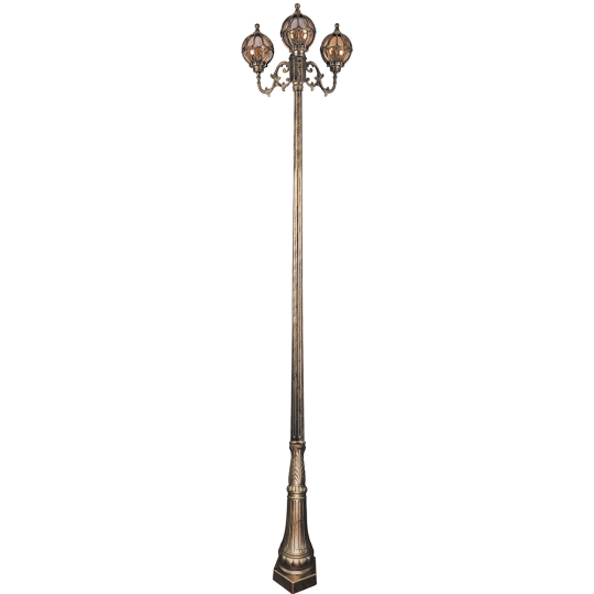 Светильник садово-парковый Feron PL3810, 3*100W, 230V, E27, черное золото (столб)