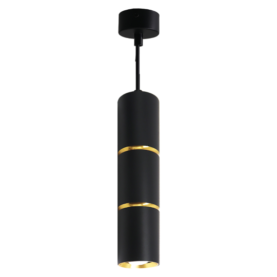 Светильник потолочный Feron ML1868  Barrel ZEN levitation на подвесе MR16 35W, 230V, чёрный, золото 55*180