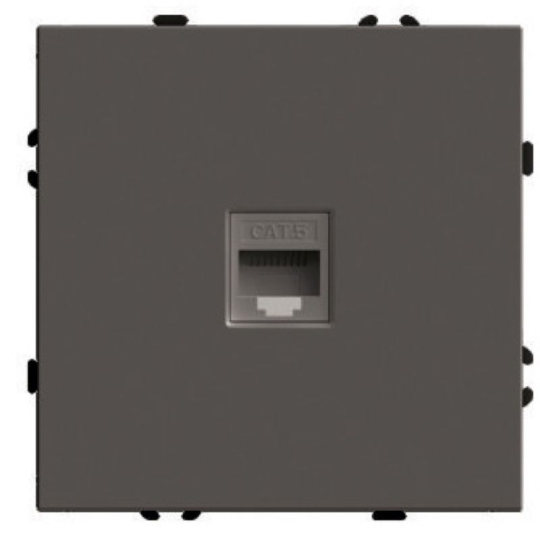 Розетка компьютерная 1-местная RJ-45 (механизм), STEKKER, серия Эмили, RST00-5117-09, антрацит, soft touch