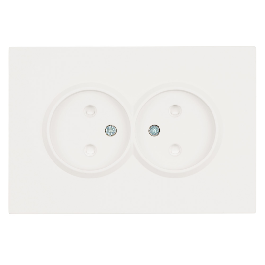 Розетка 2-местная с з/ш, б/з, СЗК, STEKKER, 250В, 16А, серия Эмили, RST16-5116-01ZK, белый фарфор, soft touch