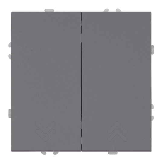 Переключатель 2-клавишный (механизм), СЗК, STEKKER, 250В, 10А, серия Эмили, RSW10-5107-10ZK, платиново-серый, soft touch